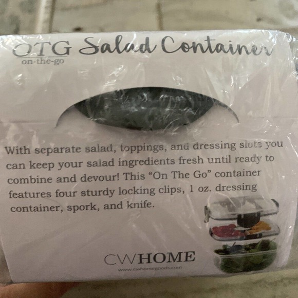 Lunch Cube Salad New Container BPA Free Microwave FreezerSafe Salad 4pc Set - Picture 7 of 7